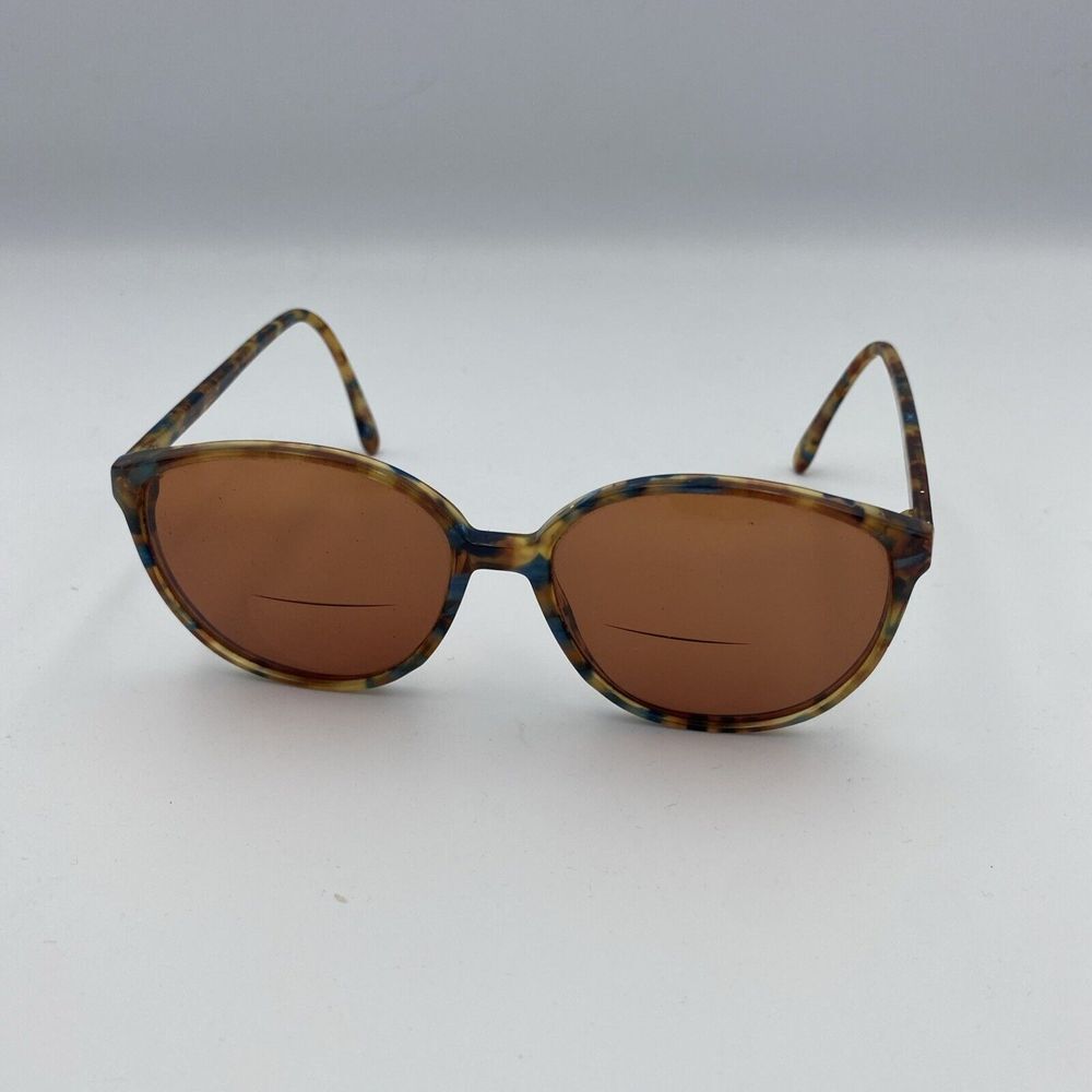 Vintage Rodenstock Brown Blue Tortoise Oval Italy Sunglasses FRAMES ONLY